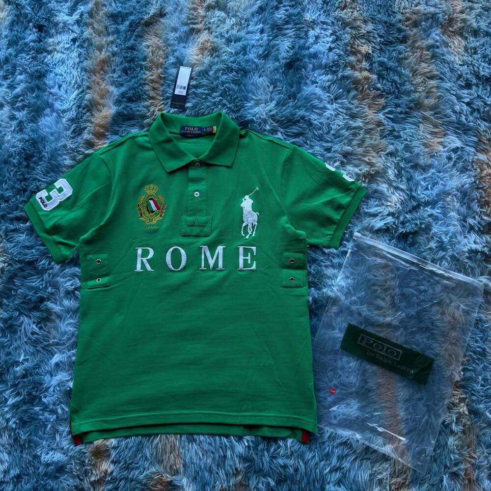 Polo Ralph Lauren Rome Italy #3 Slim Fit Polo Shirt Green